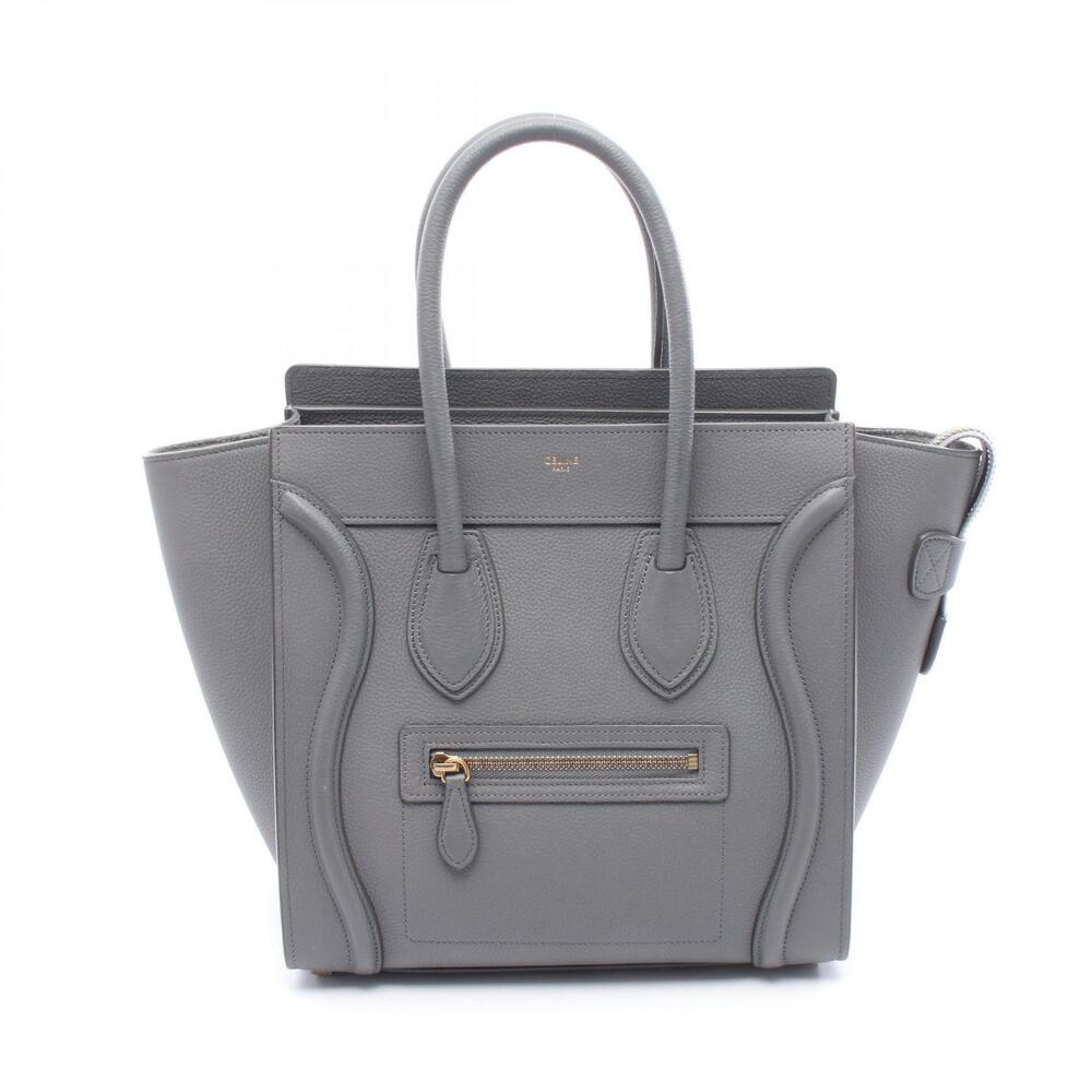 Celine Luggage Shopper Handbag Leather Gray